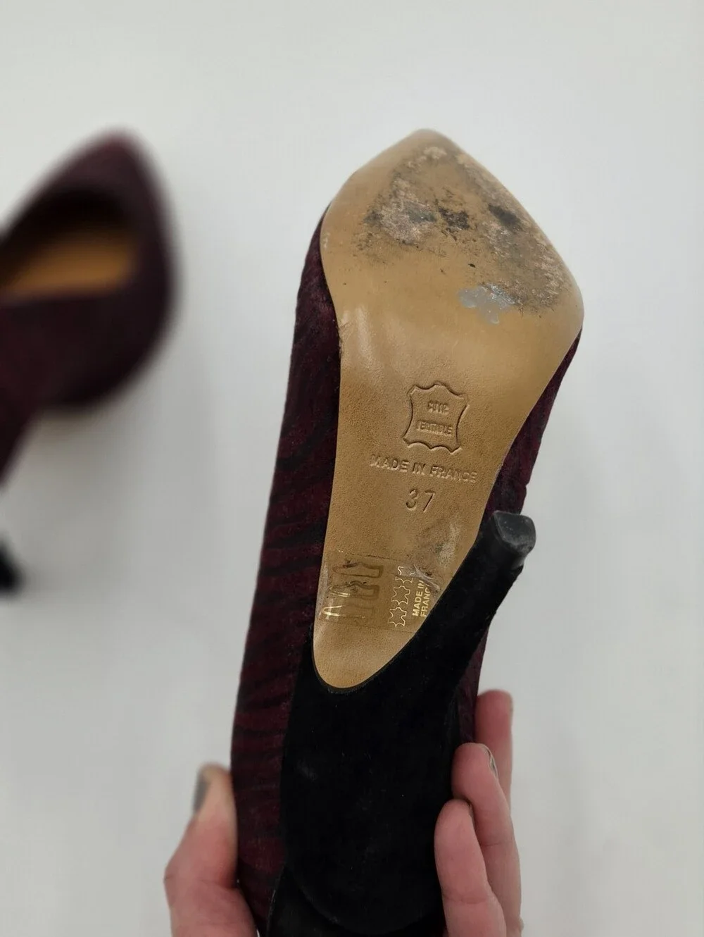 Isabel Marant size 37 US 7 Zebra-Print Suede Pointed Toe Pumps Heels